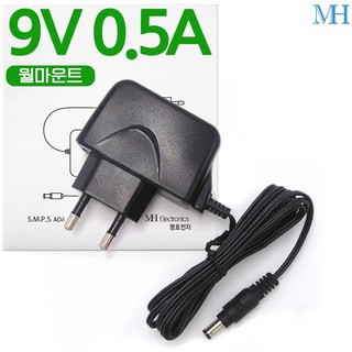 명호전자 9V 어댑터 DC 9V 0.5A 500MA 1A 2A 3A 아답터, MH01_9V 0.5A 벽걸이형, 1개