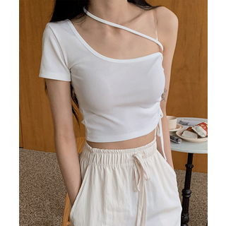 레이브 오프숄더 티셔츠