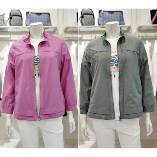 크로커다일레이디 셔링 하이넥 9부 집업 점퍼 CLDMJP104