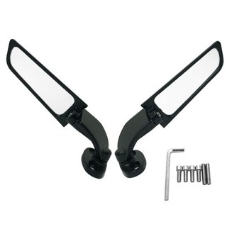호환용 조정 가능한 회전 백미러 사이드 미러 오토바이 윙 BMW S1000RR 혼다 CBR 야마하 YZF R6 R1 R25 R3, Black, 1개