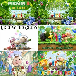 피크민 3 디럭스 블룸 루이 채피 보라 바위 인테리어 일러스트 포스터 굿즈 Pikmin 게임 테마 생일 파티 배너 배경 어린이 베이비 장식 용품 선물 소품, [03] 150X100CM, [07] P102