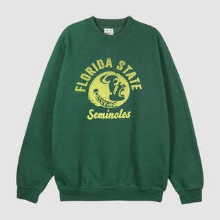 [와일드동키] [럭스덕/국내당일] 24FW 남여공용 세미놀스 맨투맨 그린 FR-SEMINOLES BOTTLE GREEN