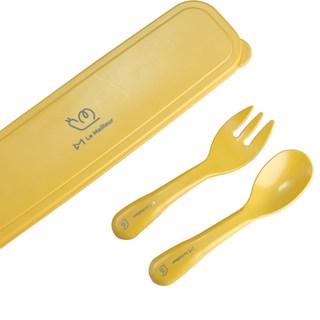 르메이어 친환경 옥수수 자기주도 이유식 휴대용 스푼 포크 케이스 세트