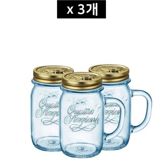 콰트로스타지오니 보르미올리 핸들 자 블루, 415ml, 3개