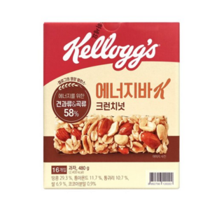 농심 켈로그 에너지바K 크런치넛(30g 12개), 480g, 5개