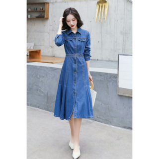 A라인 데님 원피스