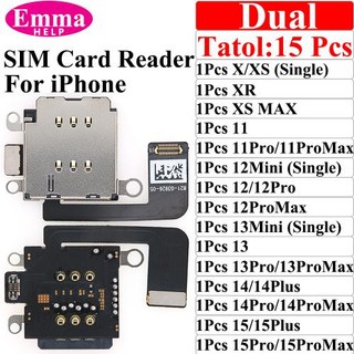 50-400psc 도매 방수 스티커 충전 배터리 FPC 무선 칩 바닥 나사 홈 버튼 듀얼 SIM 홀더 리더 마이크 후면 카메라 렌즈 for iPhone 11 12 13 14 15, 13)15Pcs Re Dual, 1개