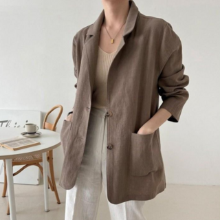 NewCare 여성 린넨자켓 여름자켓 노멀 오피스자켓 데일리룩