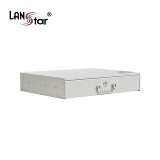 랜스타 허브랙 슬라이딩 서랍장 보안 캐비닛 슬라이드 수납장 2U 아이보리 LS-2UID, 1개
