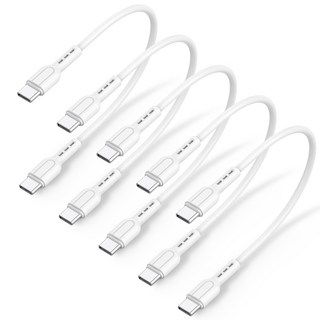 수피 PD 60W C타입 C TO C 고속충전 짧은 숏 케이블 S30, 5개, 화이트, 20cm