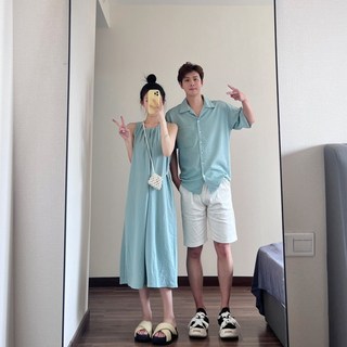 커플룩 여름 셔츠&스커트 비치웨어 바캉스룩 원피스 여행 허니문 해변 테마