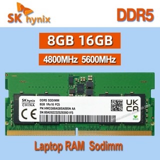 SK 하이닉스 RAM DDR5 8GB 16GB 4800MHz 5600MHz 노트북 메모리 1Rx16 2Rx8 PC5 4800B 5600B SODIMM, 01 8GB 4800