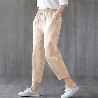 여성 와이드 배기핏 슬랙스 8부바지 밴딩팬츠