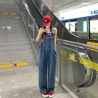 NaBii 여성 빅사이즈 점프수트 멜빵바지 베이직 포켓 데님 청바지