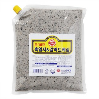 오뚜기 오쉐프 흑임자갈릭드레싱 1KG 샐러드 소스 대용량 업소용, 1개