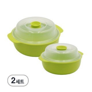 스마트 전자렌지 찜기 550ml + 1200ml 세트, 그린, 2세트