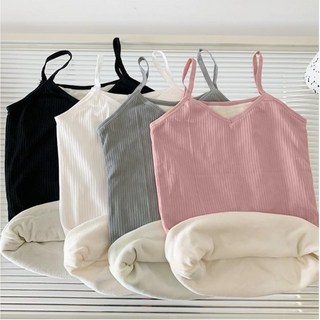 비엔케이(V&K) 여성 베이직 기모 끈 나시 따듯한 슬림핏 내복