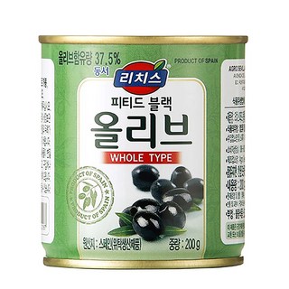 푸드올마켓_ 리치스 블랙올리브 홀 200g /미니캔 한박스 (200g x 12ea), 1개
