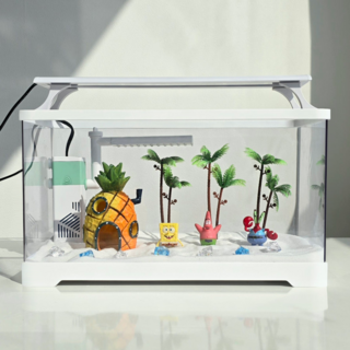 안깨지고 물갈이가 편리한 어항, 1개, 블랙