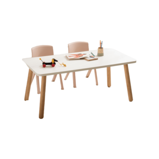 리바트 꼼므 1200 아이책상+의자 세트 (화이트/베이지), 화이트책상+핑크의자2