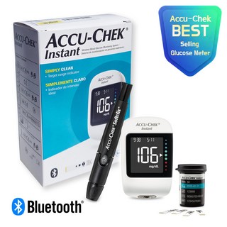 Accu-Chek 아큐첵 인스턴트 혈당측정기 Kit (개인용혈당측정기+일회용자동랜싯10개+소프트클릭스 채혈기+개인용혈당검사지 10개), 1개