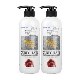 강아지 샴푸 린스 겸용 푸들 전용 550ml 포비스 곱슬 모발 엉킴방지, 1.1L, 1세트