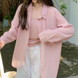 Sorpci 자외선 차단 셔츠 시폰 남방 해빛차단 남방 빅사이즈 오버핏 여름 블라우스
