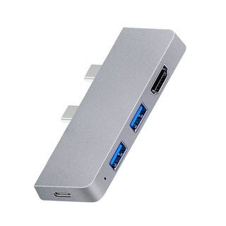 마이크로소프트 서피스 프로 8 용 도킹 스테이션 노트북 PD 충전기 타입-C USB C 어댑터 허브 4K HDMI 호, 01 Silver, 한개옵션1, 01 Silver