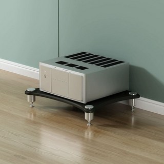 오디오 오디오랙 엠프 다층 원목 다이 선반 진열장 장식장, 블랙 1층