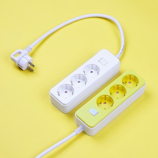 아이정 더좋은 통합 과부하 스위치 3구 짧은선 멀티탭, 50cm, 화이트, 1개