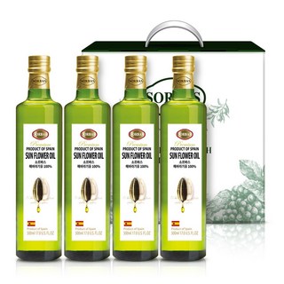 소르바스 해바라기씨유 500ml 4병 오일선물세트, 단품, 단품, 1세트