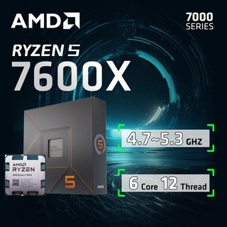 AMD Ryzen 5 7600X R5 7600X 4.7 GHz 6 코어 12 스레드 CPU 5NM L3 32M 데스크탑 프로세서 소켓 AM5 CPU 게이밍 프로세서 선풍기 없음, 01 CHINA