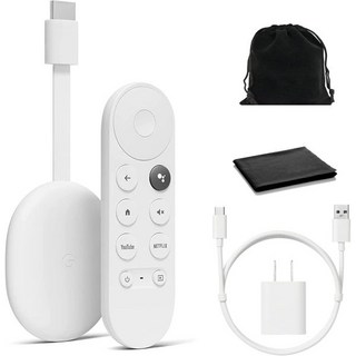 스트리밍 미디어 플레이어 스마트홈 Google 크롬캐스트 - HDMI 케이블과 음성 검색 리모컨이 포함된 장치 휴대폰에서 TV로 프로그램 음악 사진 스포츠 청소용 천 파, 1개