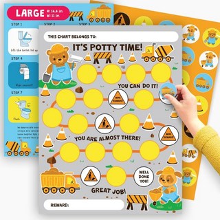 건설 트랙터 배변 훈련 차트 x10pcs - 효과적인 훈련을 위한 귀여운 유아 마일스톤 트래커 세트 남아 여아 아기를 보상 센트럴 23의 어린이용 스티커
