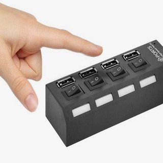 전력소모 최소 포트별 개별스위치 USB2.0 4구허브 도코니, 단품, 1개