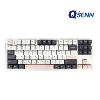 큐센 풀윤활 가스켓 유무선 기계식 키보드, (QSENN정품) 화이트, Q87 PBT 애플민트축V1, 애플민트축