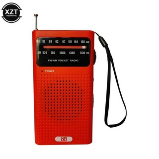 라디오 FM 노인용 2 러닝 개 AM 풀 배터리 밴드 여행용 라디오 라디오 포인터 AA W 휴대용 908 아날로그 캠핑 포켓, 빨간, 3. Red