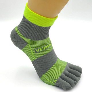베룽코 웹삭스 아킬레스 케어 중단목 발가락 양말 등산 트레일 런닝 자전거 마라톤, L 270~290mm, 그레이라임