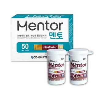 스탠다드 멘토 혈당 당뇨 시험지 검사지 혈당지 채혈 체크지 50T 멀티 비타민 증정, 2개, 25매
