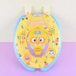 홈앤키즈 뽀로로 플라워가든 키즈겸용 변기커버 유아 어린이 유아겸용 성인겸용 변기시트 변기뚜껑, 뽀로로 플라워가든 키즈겸용변기커버, 1개