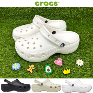 [국내100%정품] 크록스 CROCS 플랫폼 클래식 클로그 굽높은 신발 여자 샌들 슬리퍼 스포네틱 악세사리
