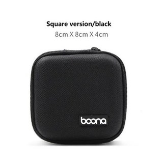 Small Oval Earphone Storage Bags Hard Shell Data Cable Organizer Bag Mini Tech Gadgets Portable Case, 2) Square Black