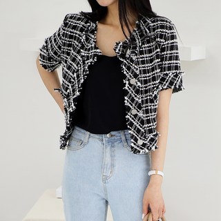 트위드 반팔 자켓 JK03