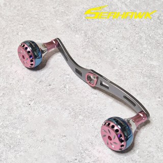 씨호크 베이트릴 파워 더블핸들 파워 시마노 다이와 호환 삼색 튜닝핸들, 실버블루, 1개