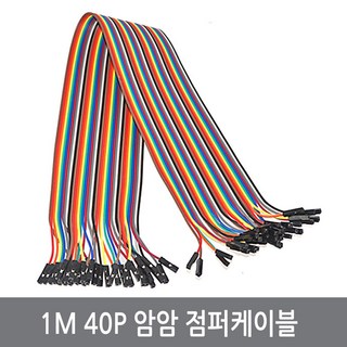 싸이피아 WK6-2 1M 40P 암암 점퍼선 점퍼케이블 아두이노 실험 전선, 1개
