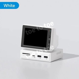 하기비스 레트로 미니 허브 스크린 3.5 인치 PC 미니모니터 서브 디스플레이, WHITE