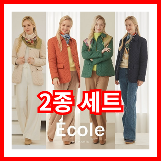 [쇼핑엔티] (백화점판매동일) 에꼴드파리 다이아몬드 퀼팅 패딩 + 머플러