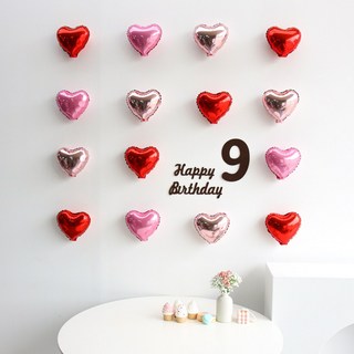 이벤트홀릭 미니하트 숫자세트 생일파티용품 셀프 홈촬영 포토존, 9, 1개, 레드