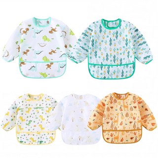 Hafftnun아기 긴소매 방수 턱받이 세트