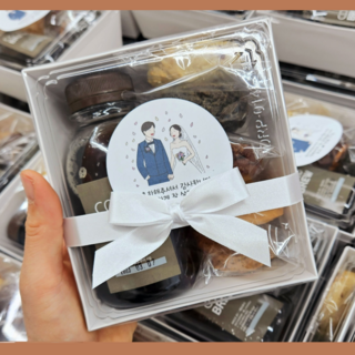 음료답례품 스티커제작 가능 수제쿠키 답례품 쿠키 스티커선택 선물세트 고급 전문점 제이쿠키, 콜드브루, 답례품 2번, 1개